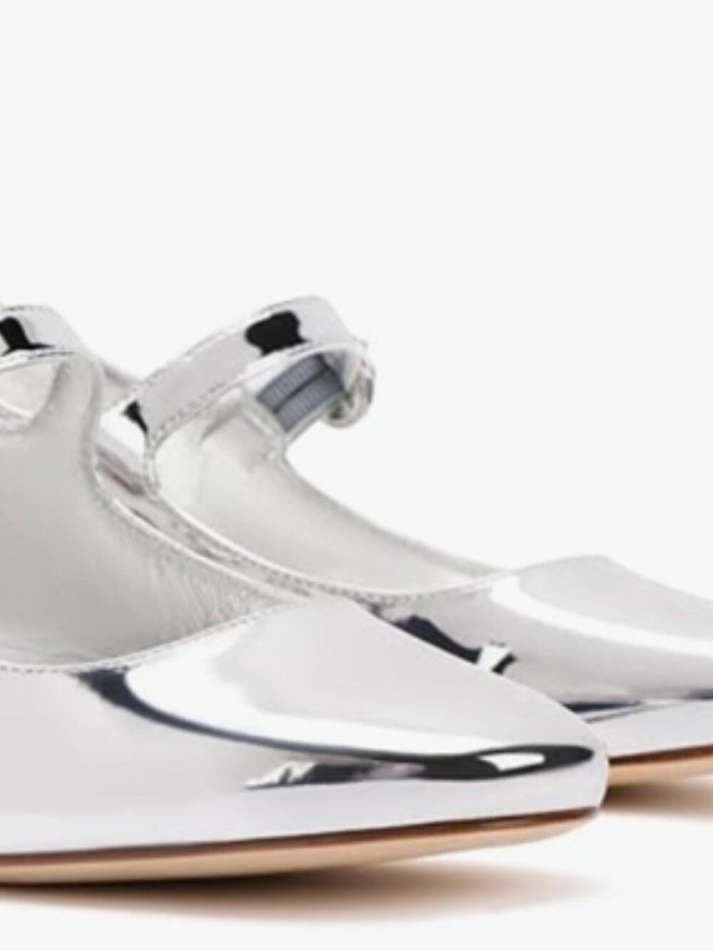 Larroudé Blair Block Heels in Silver Specchio Sz 6.5 handmade in Brazil - Picture 5 of 10